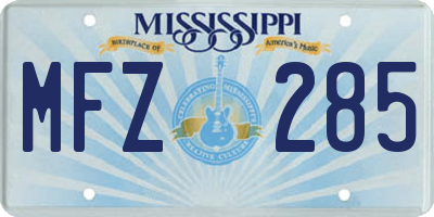 MS license plate MFZ285