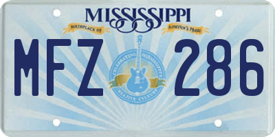 MS license plate MFZ286