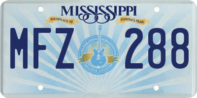 MS license plate MFZ288