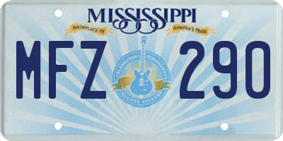 MS license plate MFZ290