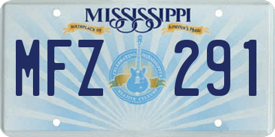 MS license plate MFZ291