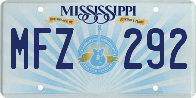 MS license plate MFZ292
