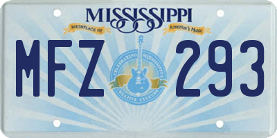MS license plate MFZ293
