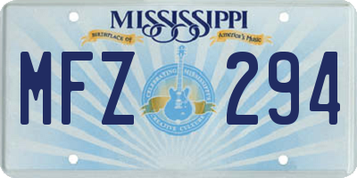 MS license plate MFZ294