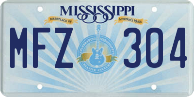 MS license plate MFZ304