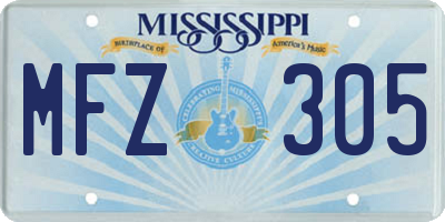 MS license plate MFZ305