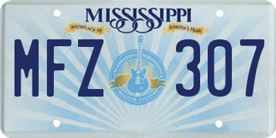 MS license plate MFZ307
