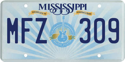 MS license plate MFZ309