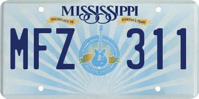 MS license plate MFZ311
