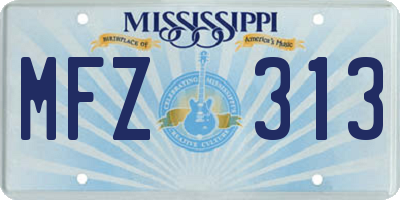 MS license plate MFZ313
