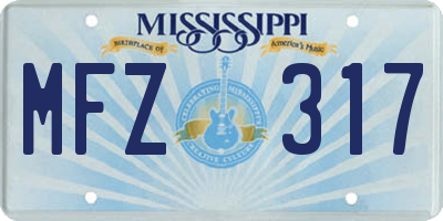 MS license plate MFZ317
