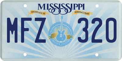 MS license plate MFZ320