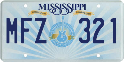 MS license plate MFZ321