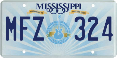 MS license plate MFZ324