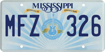 MS license plate MFZ326