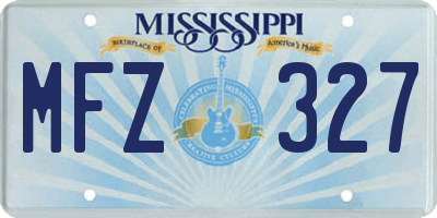 MS license plate MFZ327