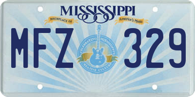 MS license plate MFZ329