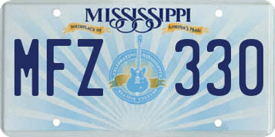 MS license plate MFZ330