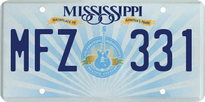 MS license plate MFZ331