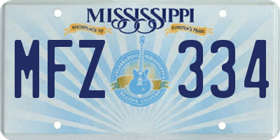 MS license plate MFZ334
