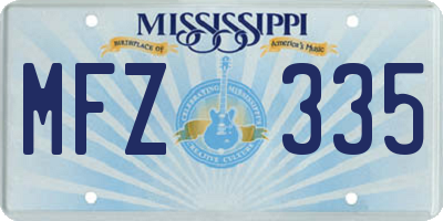 MS license plate MFZ335