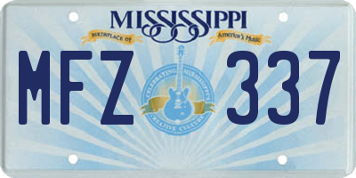 MS license plate MFZ337