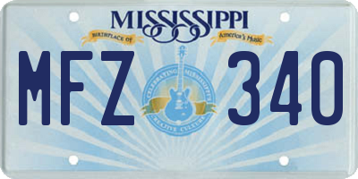 MS license plate MFZ340