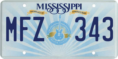 MS license plate MFZ343