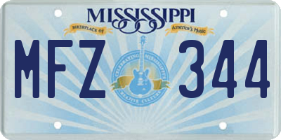 MS license plate MFZ344