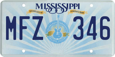 MS license plate MFZ346