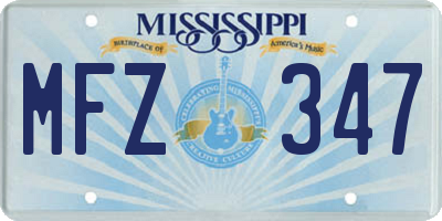 MS license plate MFZ347