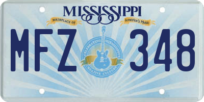 MS license plate MFZ348