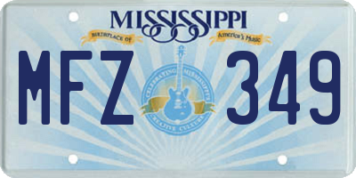 MS license plate MFZ349