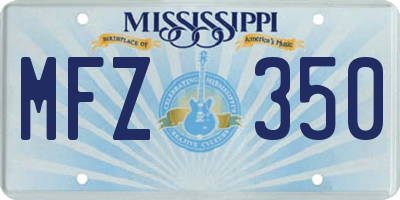MS license plate MFZ350