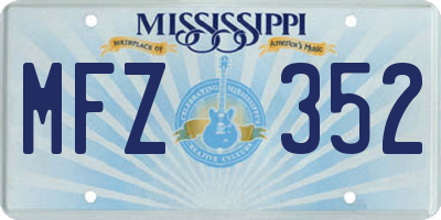 MS license plate MFZ352