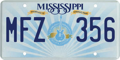 MS license plate MFZ356