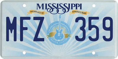 MS license plate MFZ359
