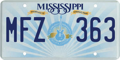 MS license plate MFZ363