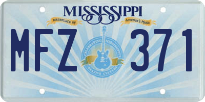 MS license plate MFZ371