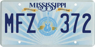 MS license plate MFZ372