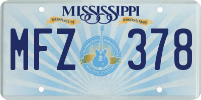 MS license plate MFZ378