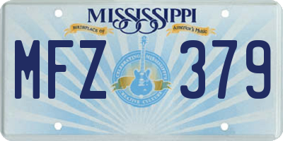 MS license plate MFZ379