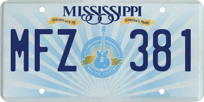 MS license plate MFZ381