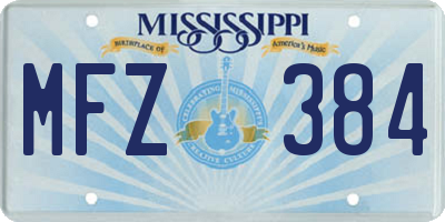MS license plate MFZ384