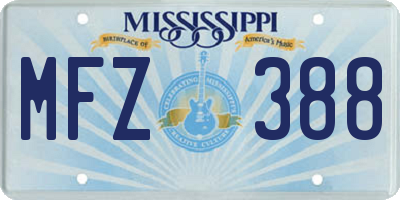 MS license plate MFZ388
