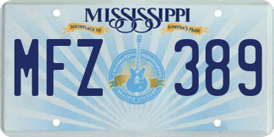 MS license plate MFZ389
