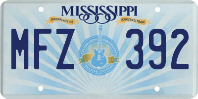 MS license plate MFZ392