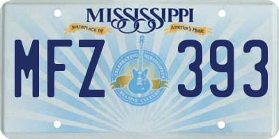 MS license plate MFZ393