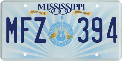 MS license plate MFZ394