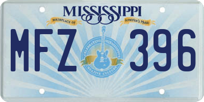 MS license plate MFZ396
